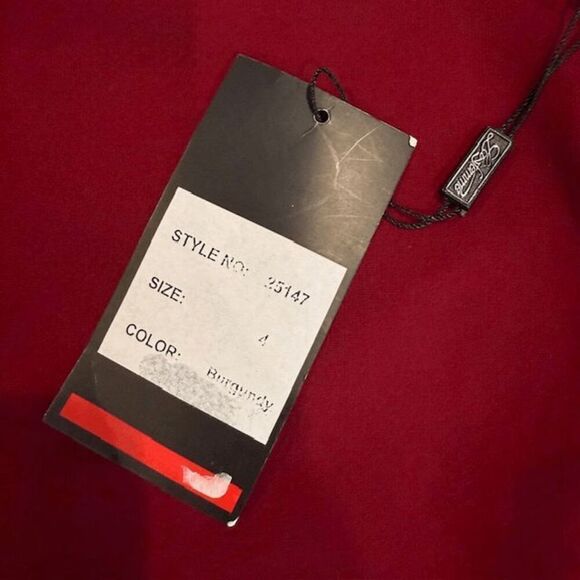 NWT La Femme 25147 Burgundy Red Cocktail Mini Dress Backless Ruffle Size 4 - Picture 10 of 16